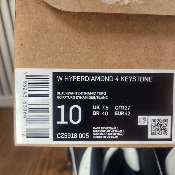 Nike Hyperdiamond 4 Keystone CZ5918-005 Women Sz 10 Black Molded Softball Cleats - Picture 11 of 11